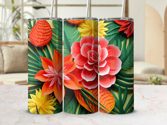 Vibrant Botanical Floral Design Insulated Tumbler Product