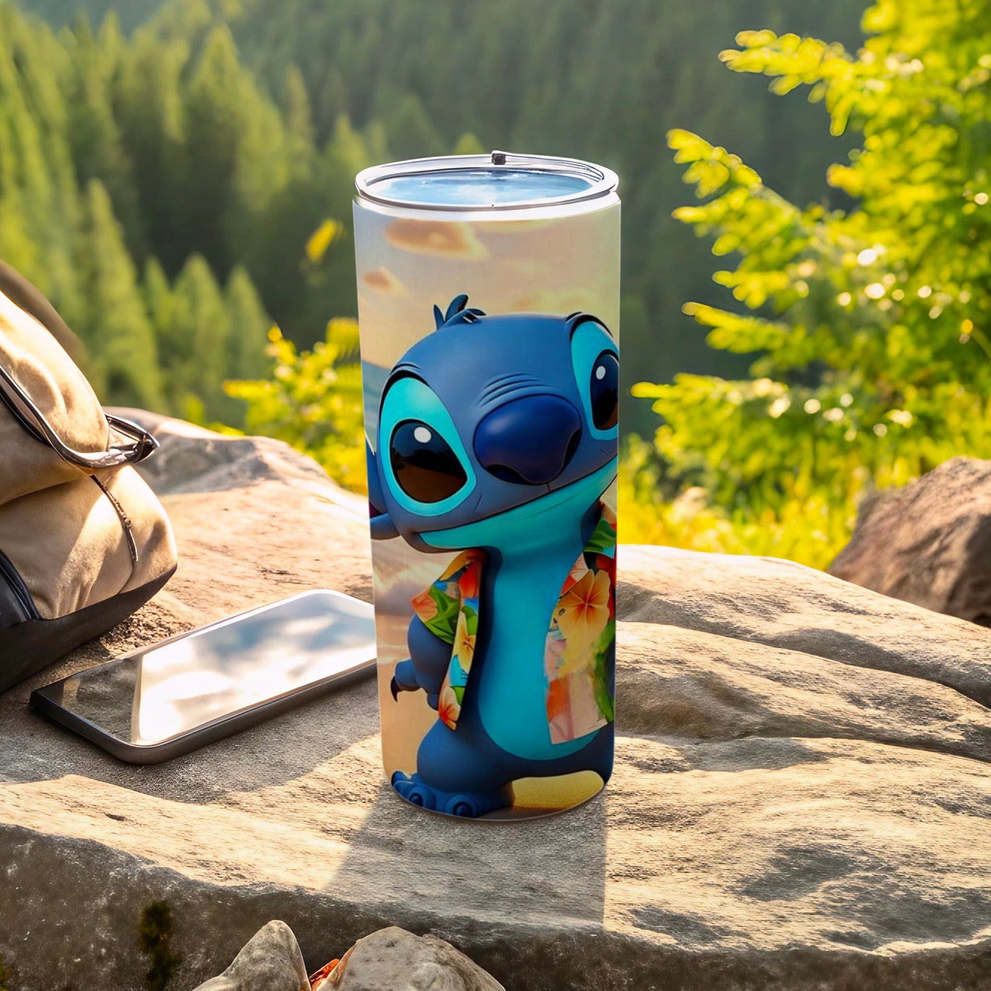Adorable Blue Character with Hawaiian Shirt Tumbler