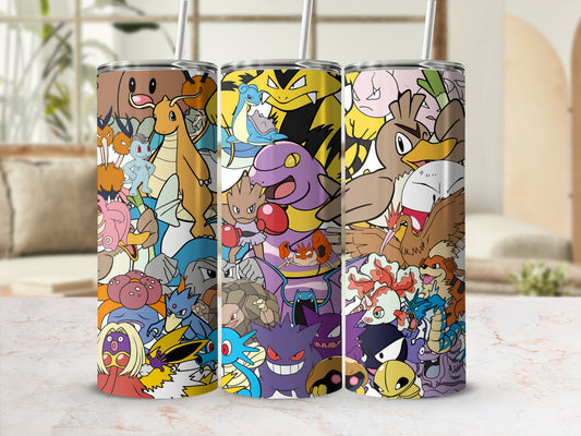 Colorful Cartoon Characters Design Tumbler Product
