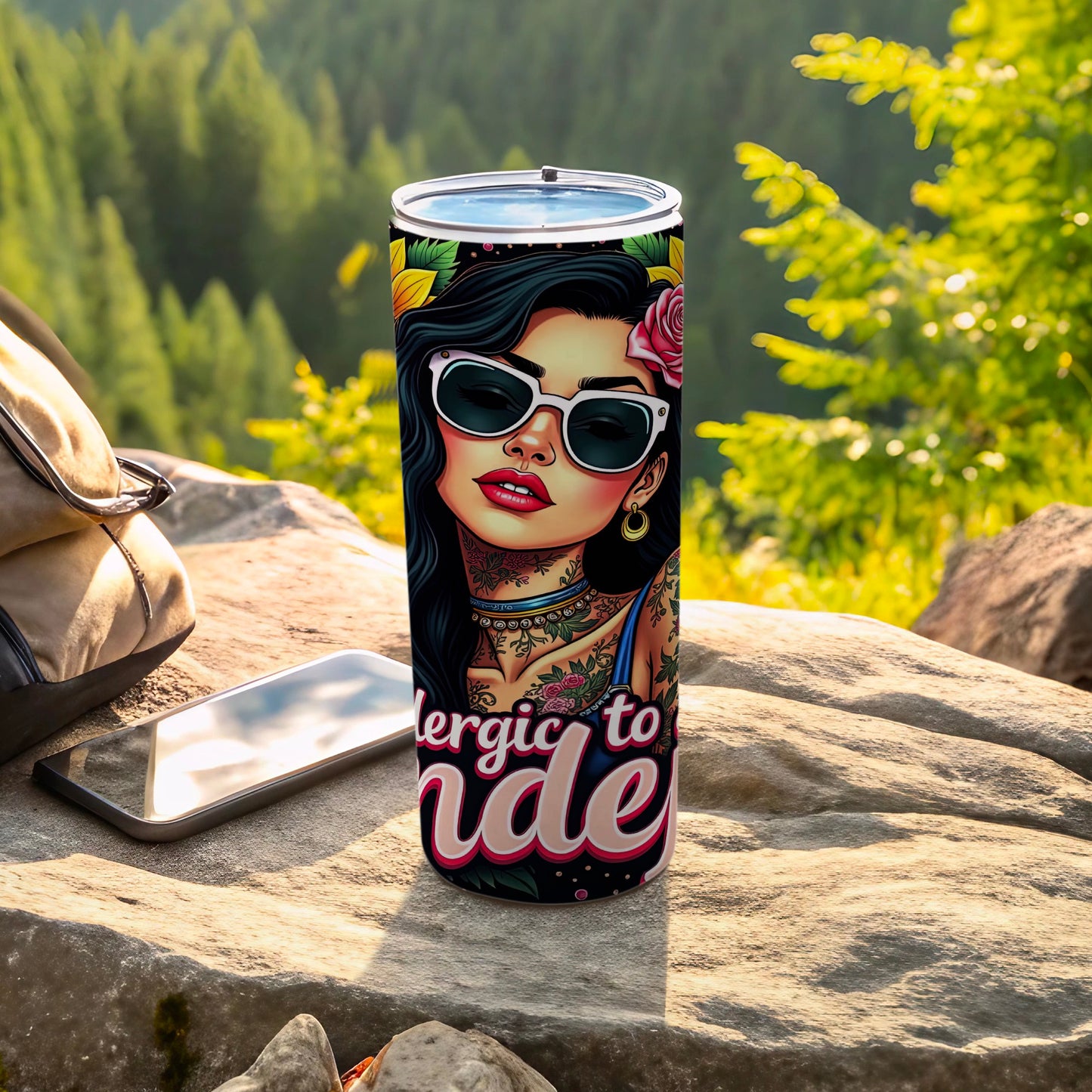 Allergic to rude woman design travel tumbler product type
Tumbler
Travel Mug
Insulated Cup
Drinkware
Woman Illustration
Sunglasses Design
Tattoo Art
Rose Floral
Flower Motif
Allergic to Rude
Attitude Style
Sarcastic Gift
Confident Woman
Boho Chic
Graphic Design
Unique Gift
Statement Tumbler
Black Hair Art
Red Lips Print
Eyewear Design