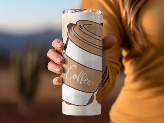 Coffee Design Travel Tumbler for Hot and Cold Beverages