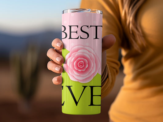 Best Love Floral Pattern Travel Tumbler