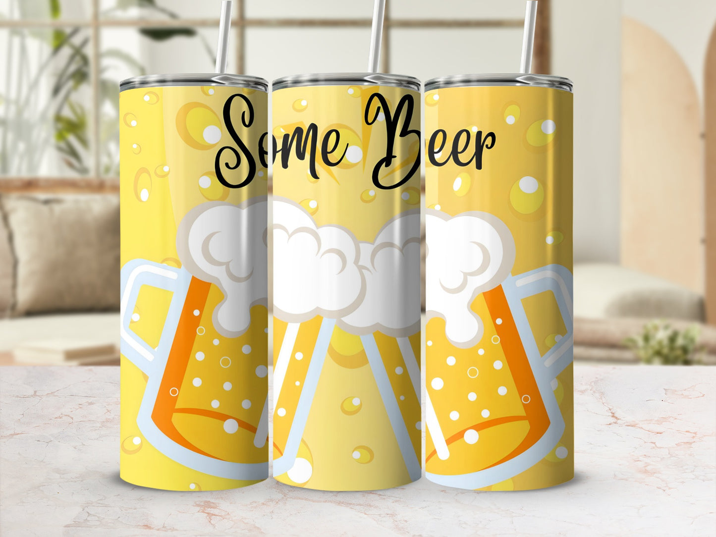 Some Beer Themed Insulated Tumbler with Straw