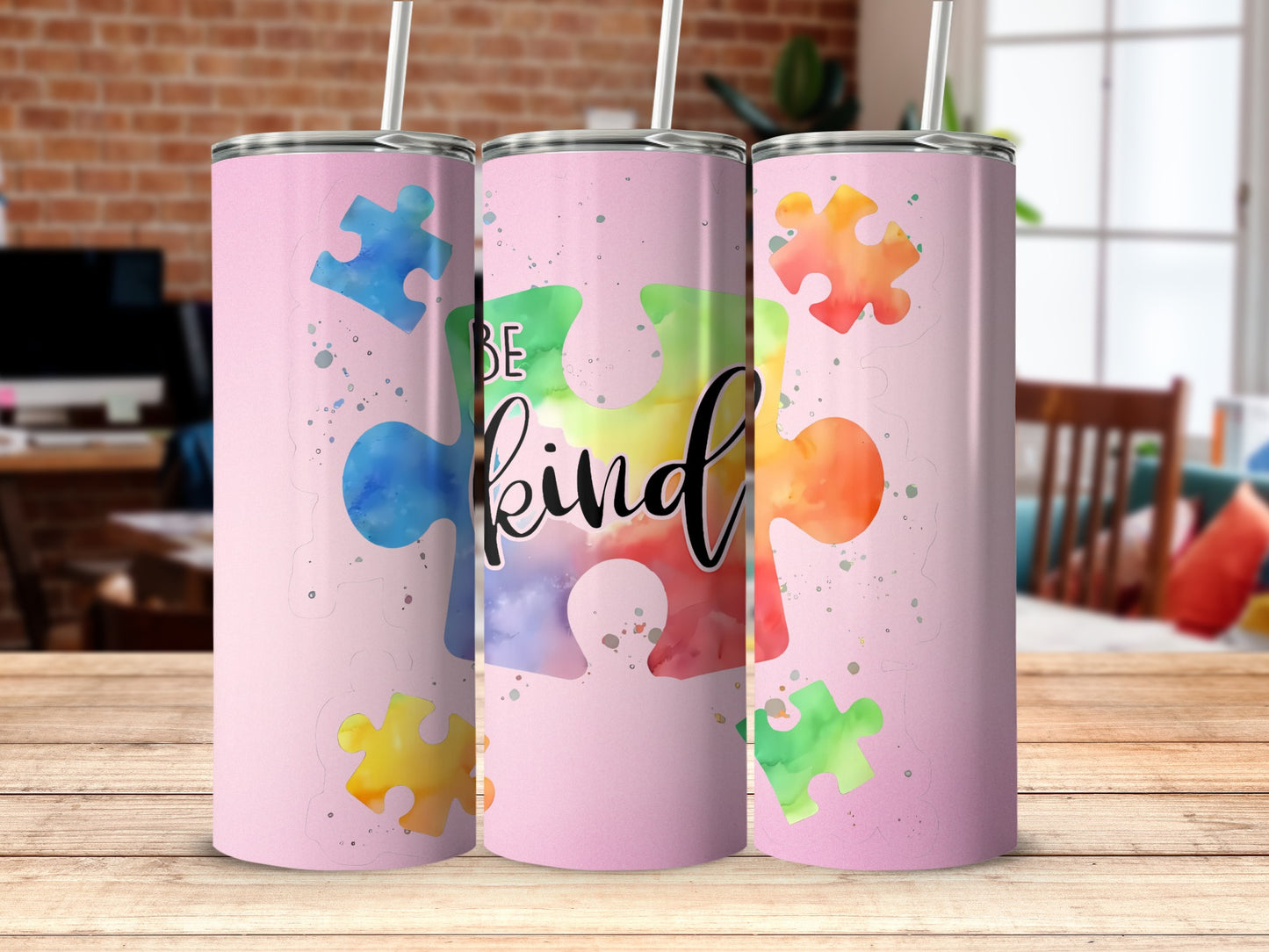 Be Kind Puzzle Design Motivational Drinkware