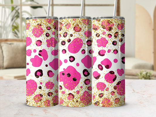 Vibrant Pink and Gold Leopard Print Tumbler product