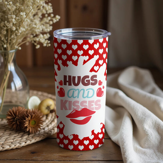 Hugs and Kisses Heart Pattern Insulated Beverage Container