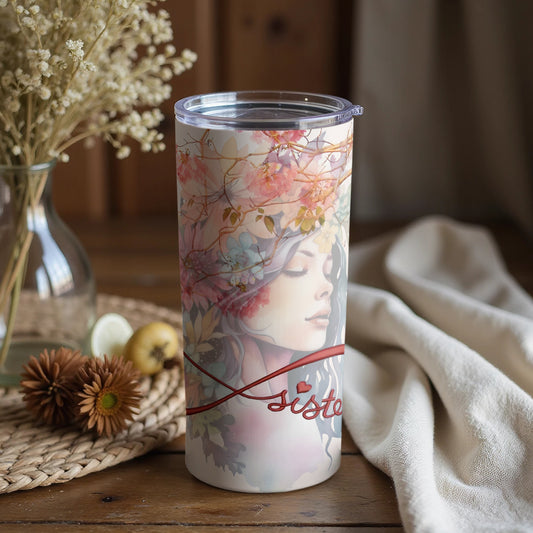 Artistic Floral Dream Tumbler for Sisters