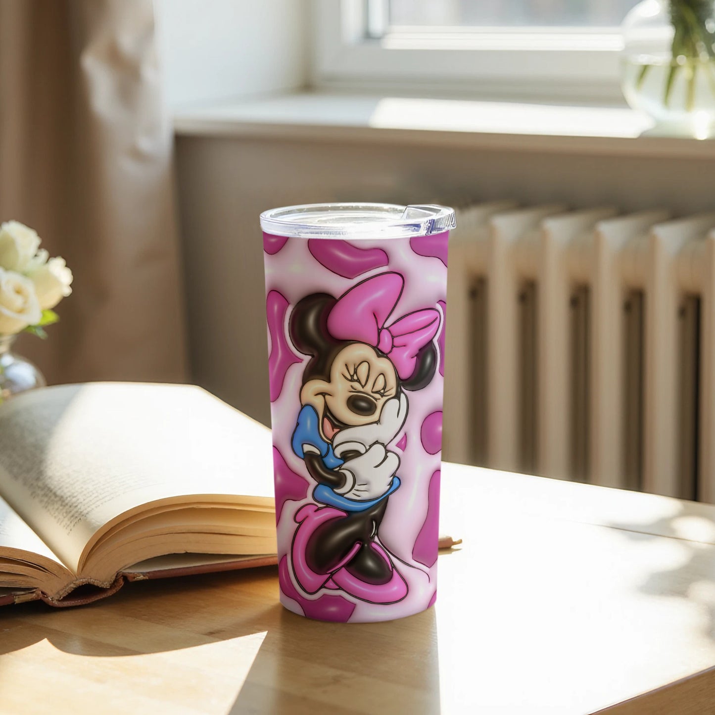 Cute Pink Character Themed Insulated Tumbler for Kids