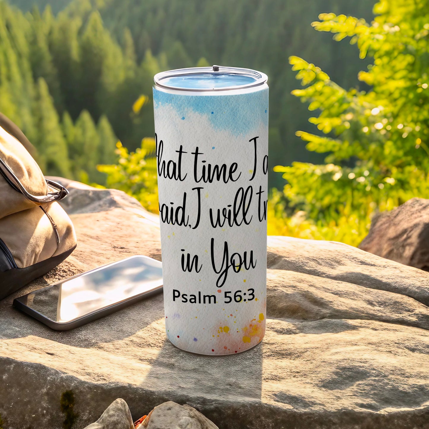 Inspirational Psalm 56:3 Quote Insulated Tumbler