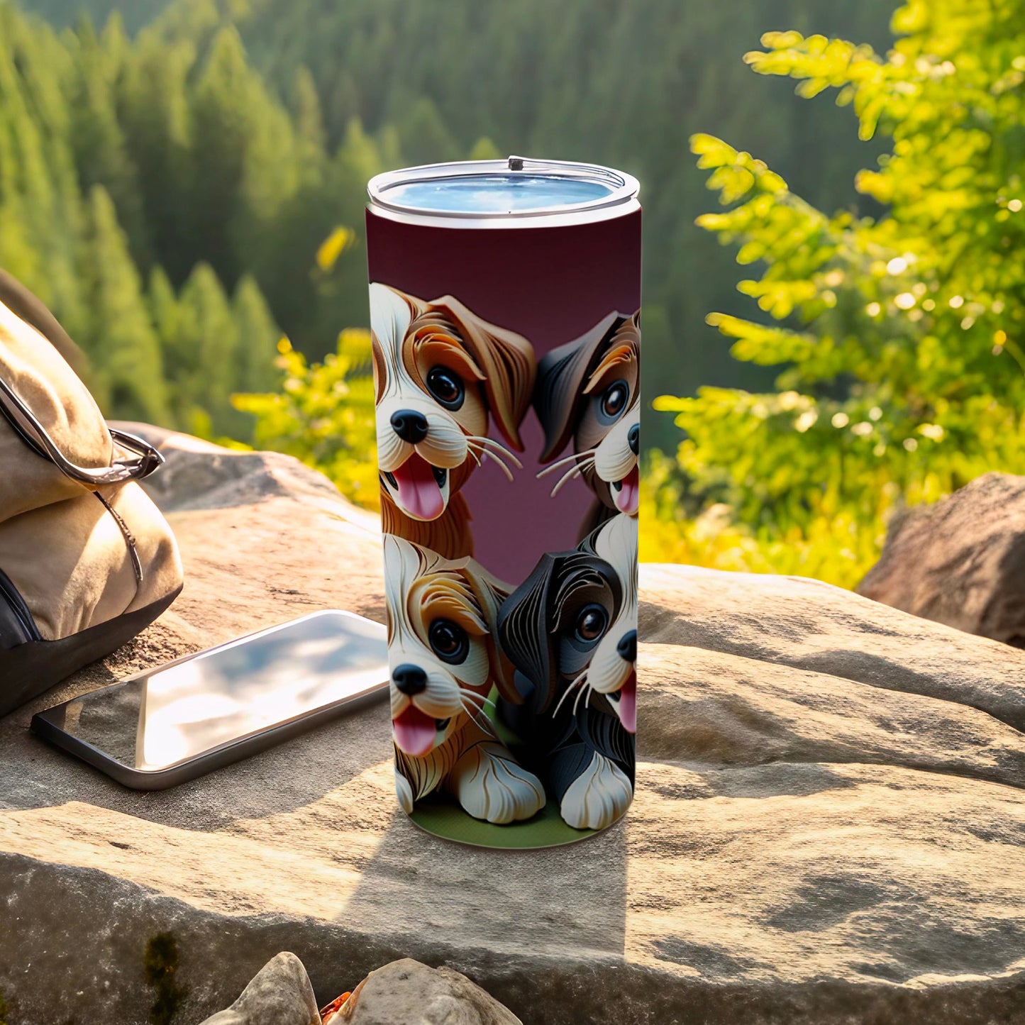 Adorable Cartoon Dogs Pattern Travel Mug for Coffee