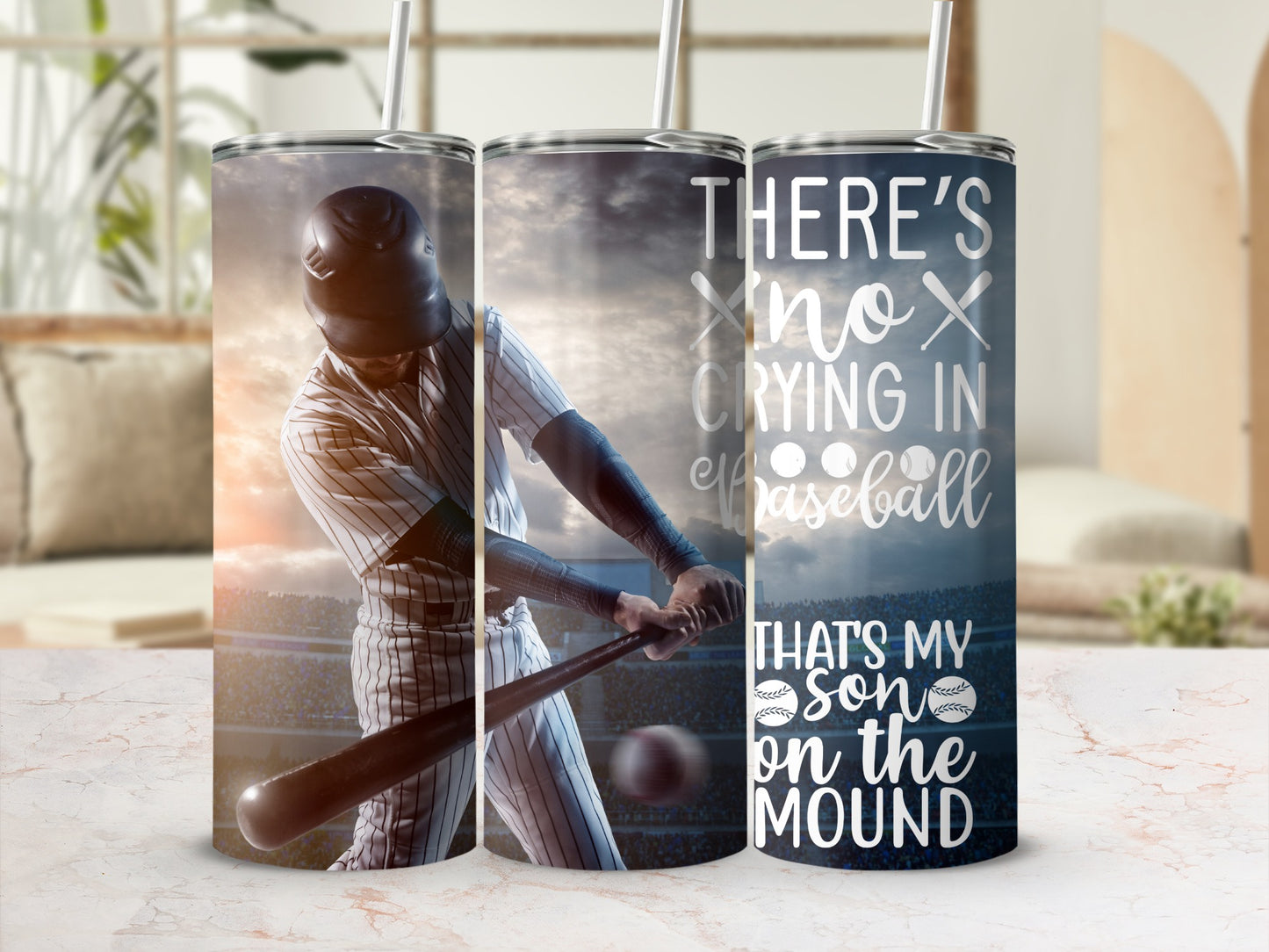 Baseball Design Tumbler There's No Crying in Baseball