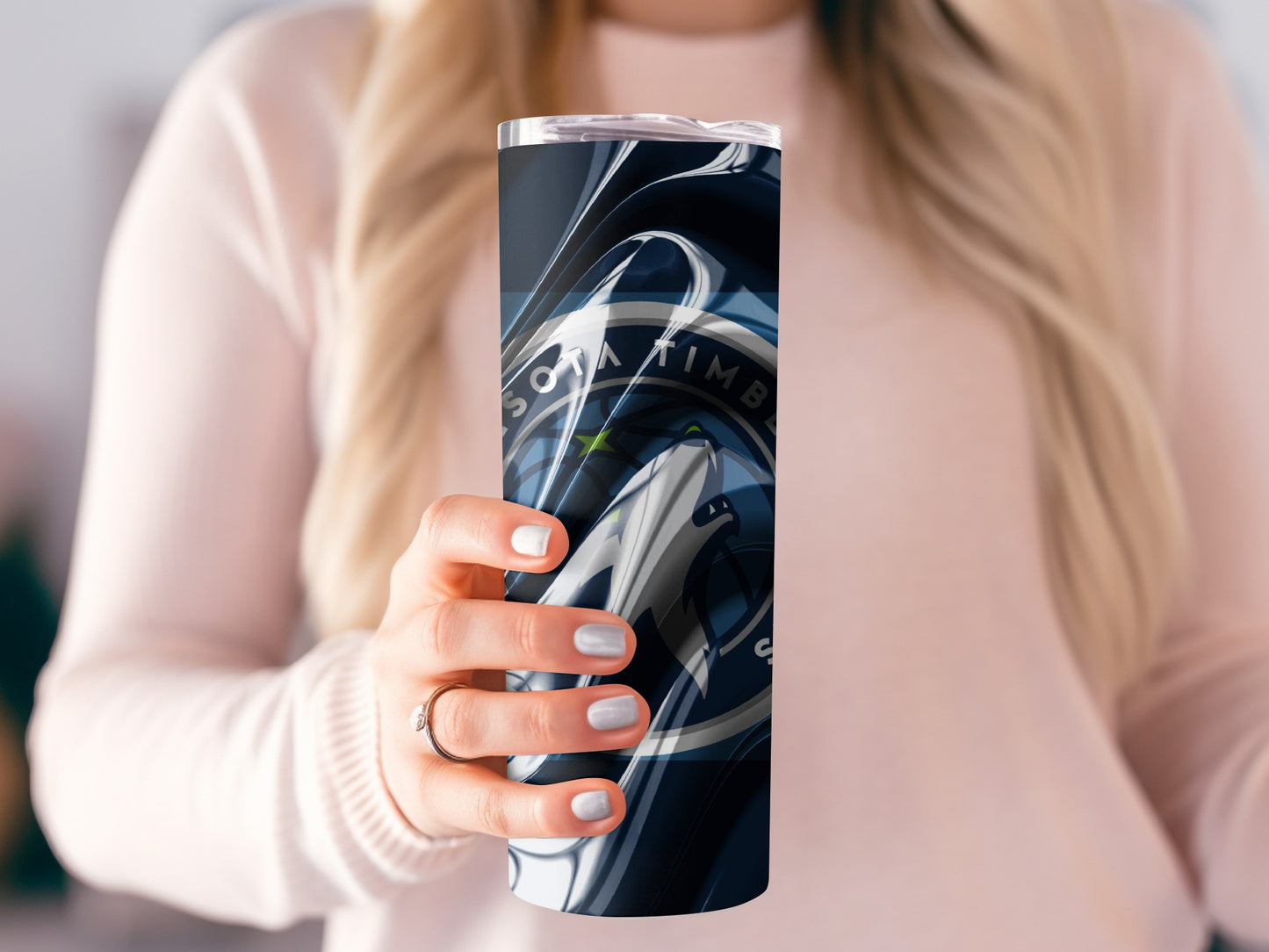 Minnesota Timberwolves Abstract Wavy Design Cool Tumblers