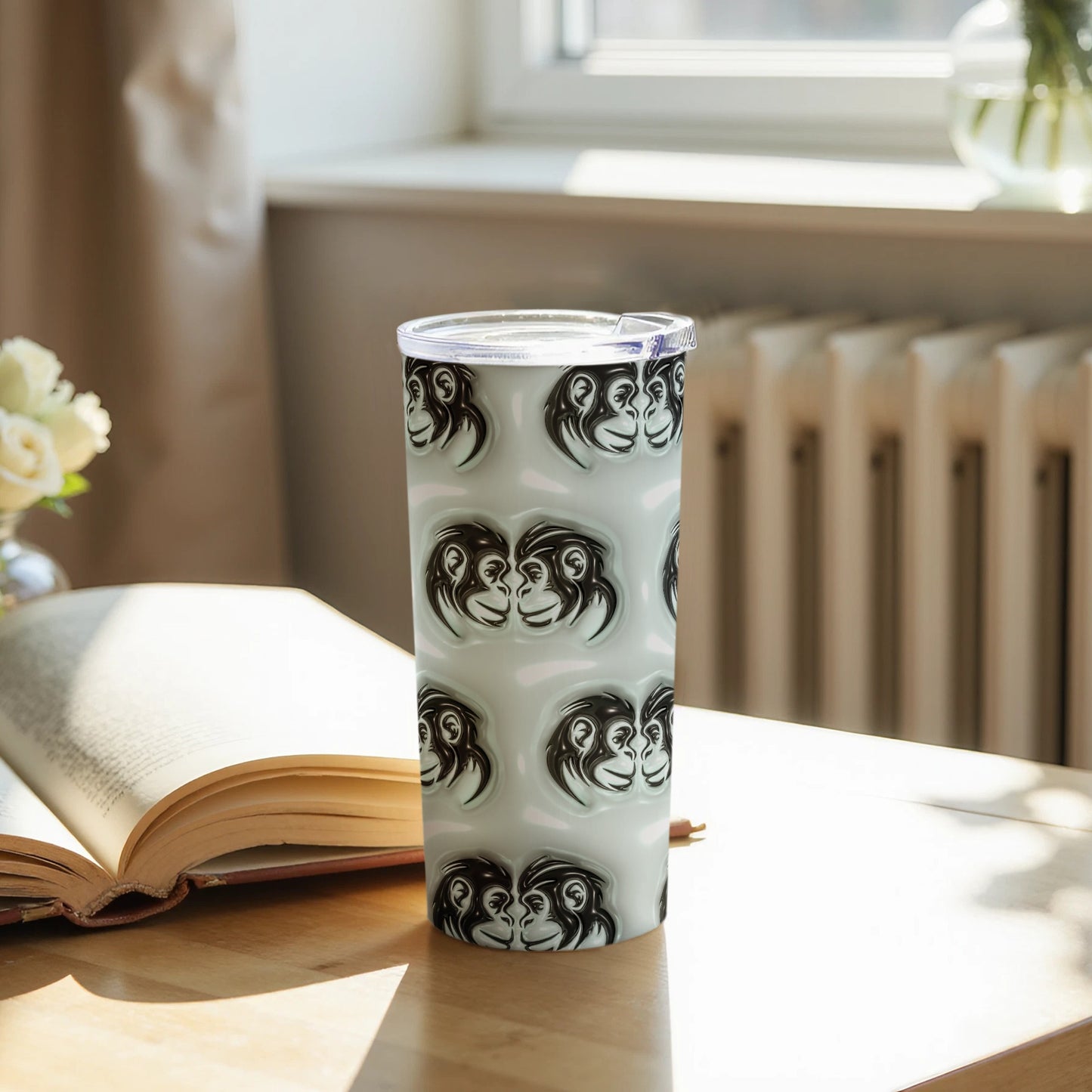 Unique Monkey Patterned Insulated Travel Tumbler