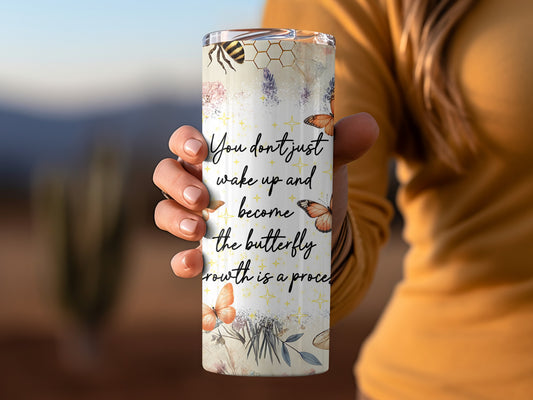 Inspirational Butterfly Growth Quote Travel Mug