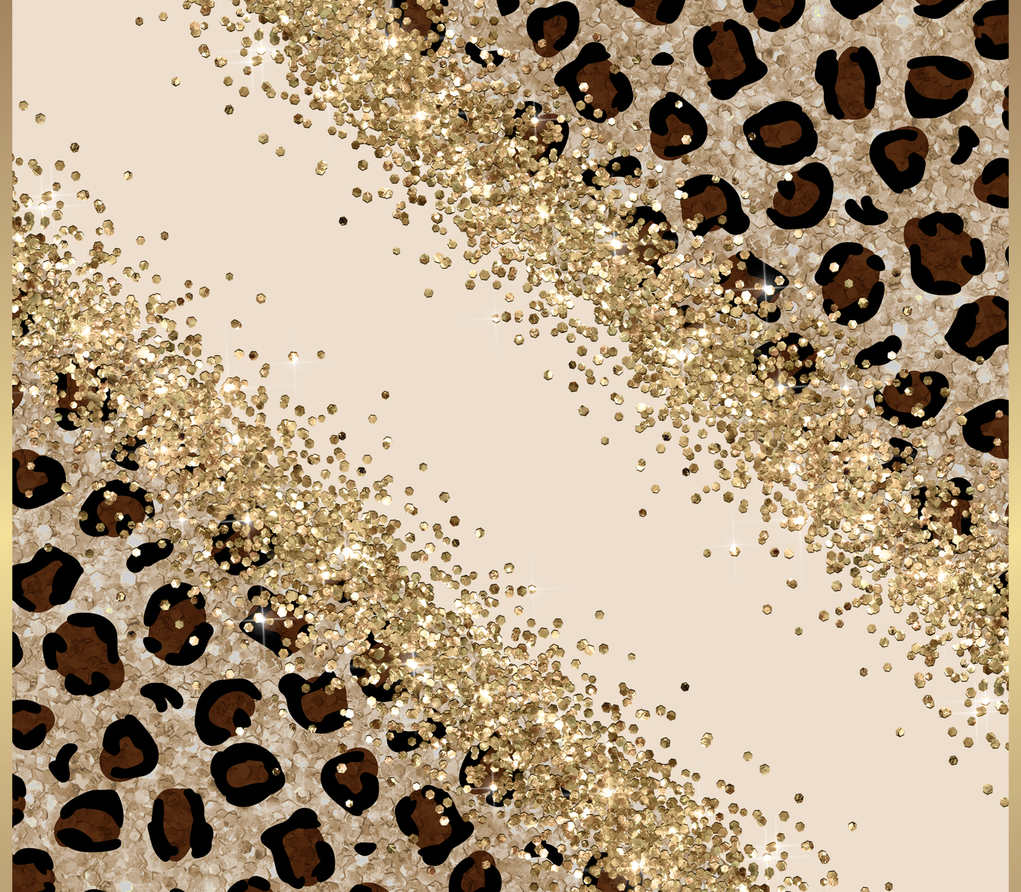 Gold leopard customized tumbler