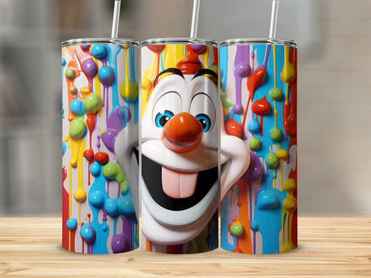 Colorful Dripping Paint Clown Themed Cup