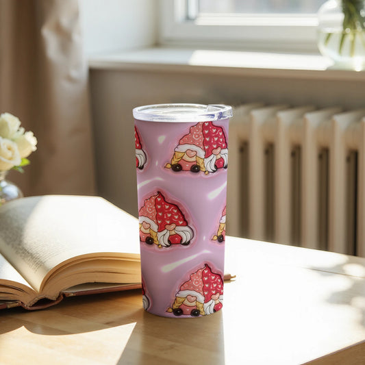 Light Purple Tumbler with Cute Gnome Design