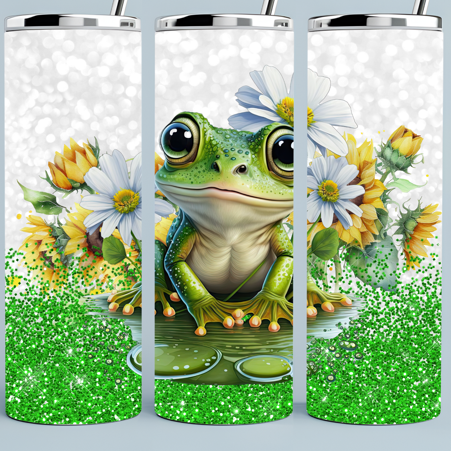 Froggy and Daisies tumbler