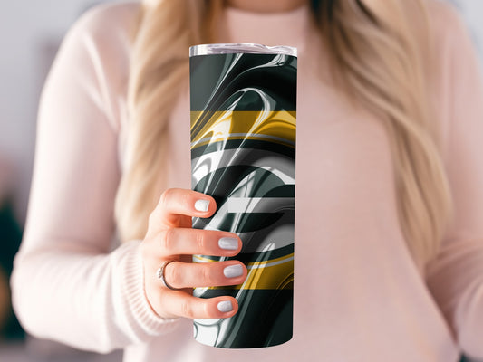 Green Bay Packers Abstract Swirls Elegant Design Tumblers