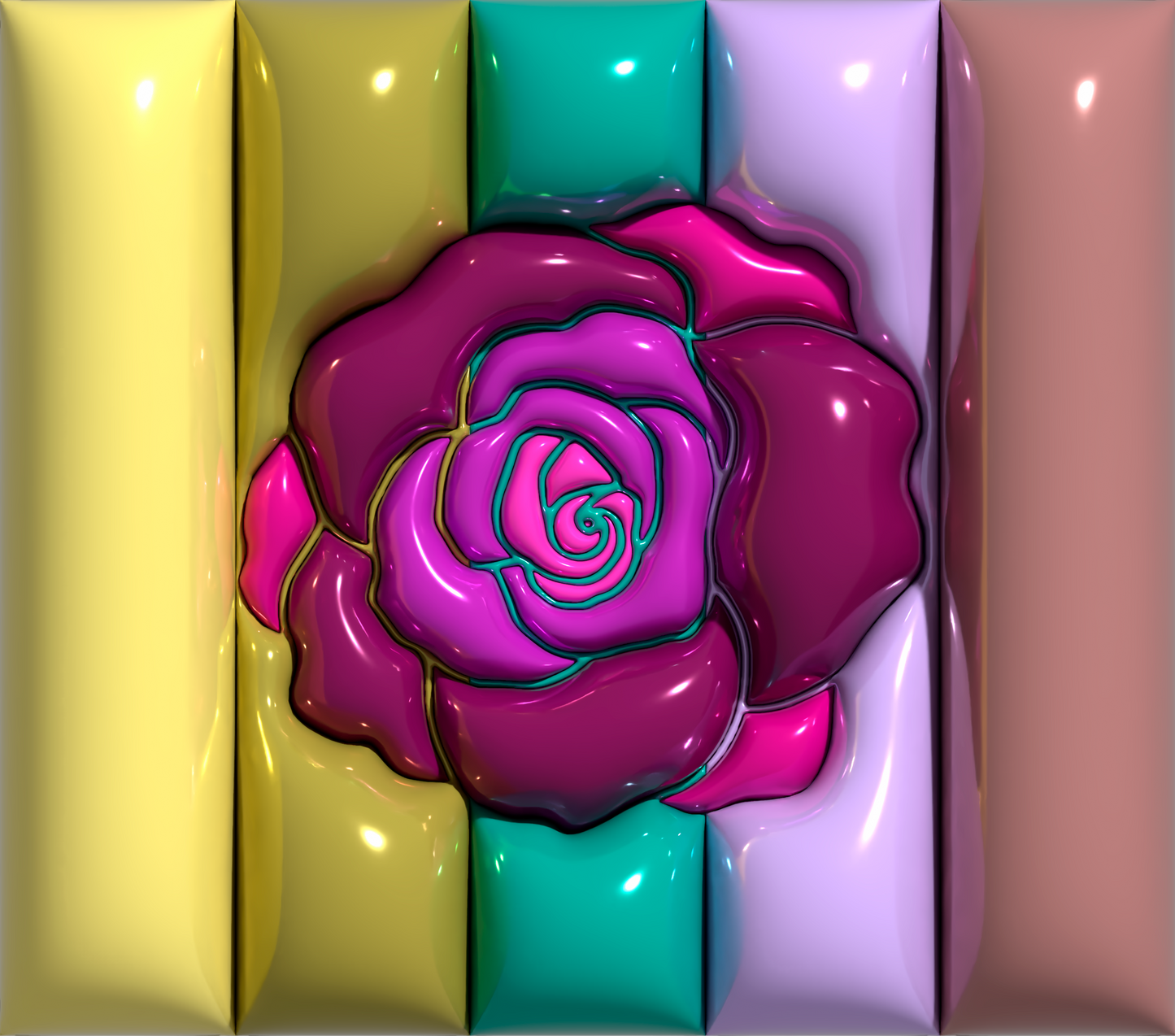 Rose inflated 3d tumbler