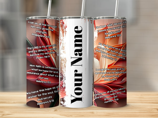 Inspirational Bible Verses Custom Tumblers with Straw
