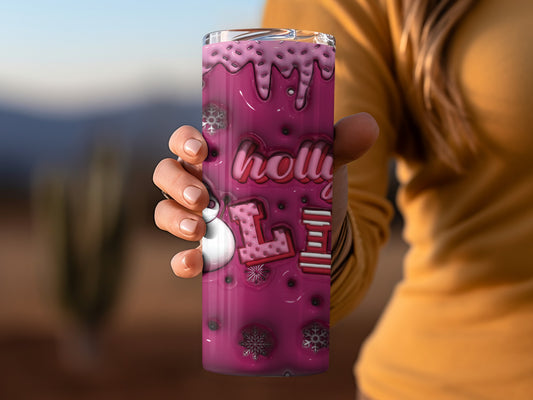 Holly Jolly Snowflake Printed Holiday Tumbler