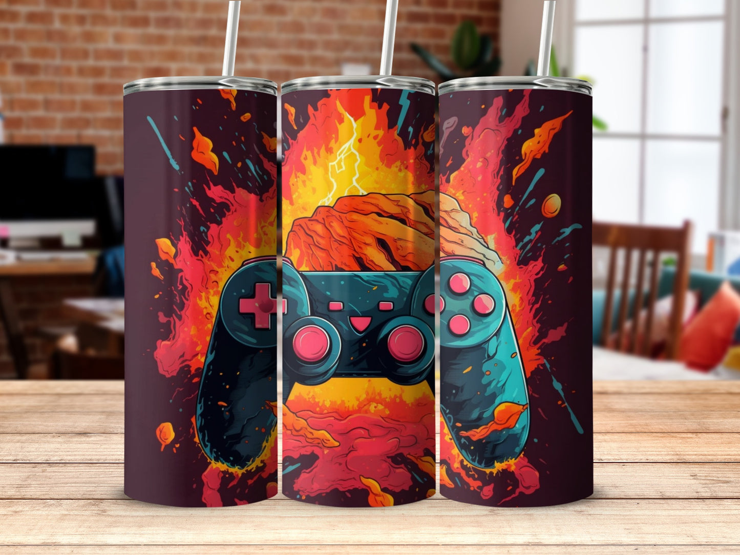 Vibrant Gaming Controller Artwork Tumbler product