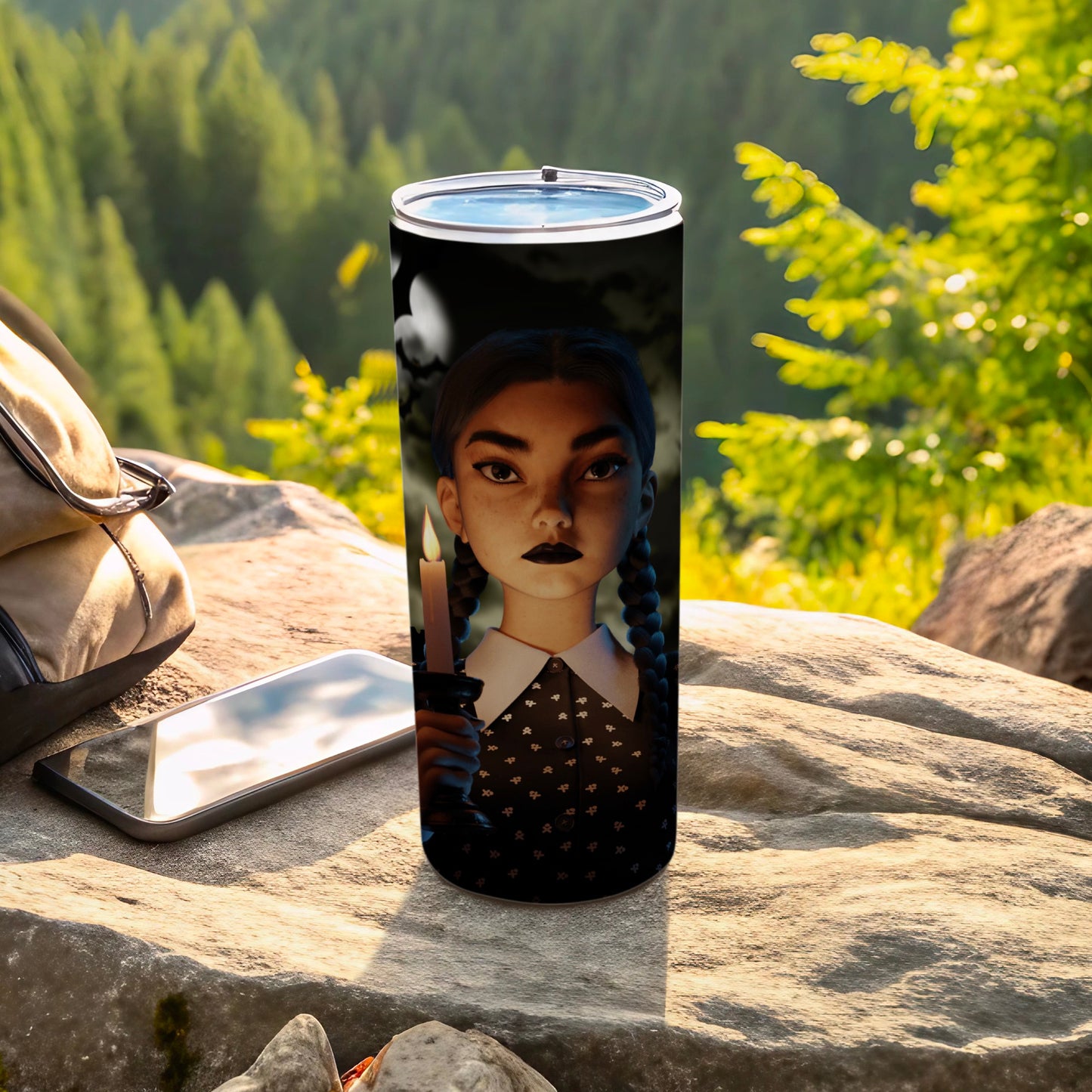 Mysterious Gothic Character Tumbler Perfect for Outdoors
