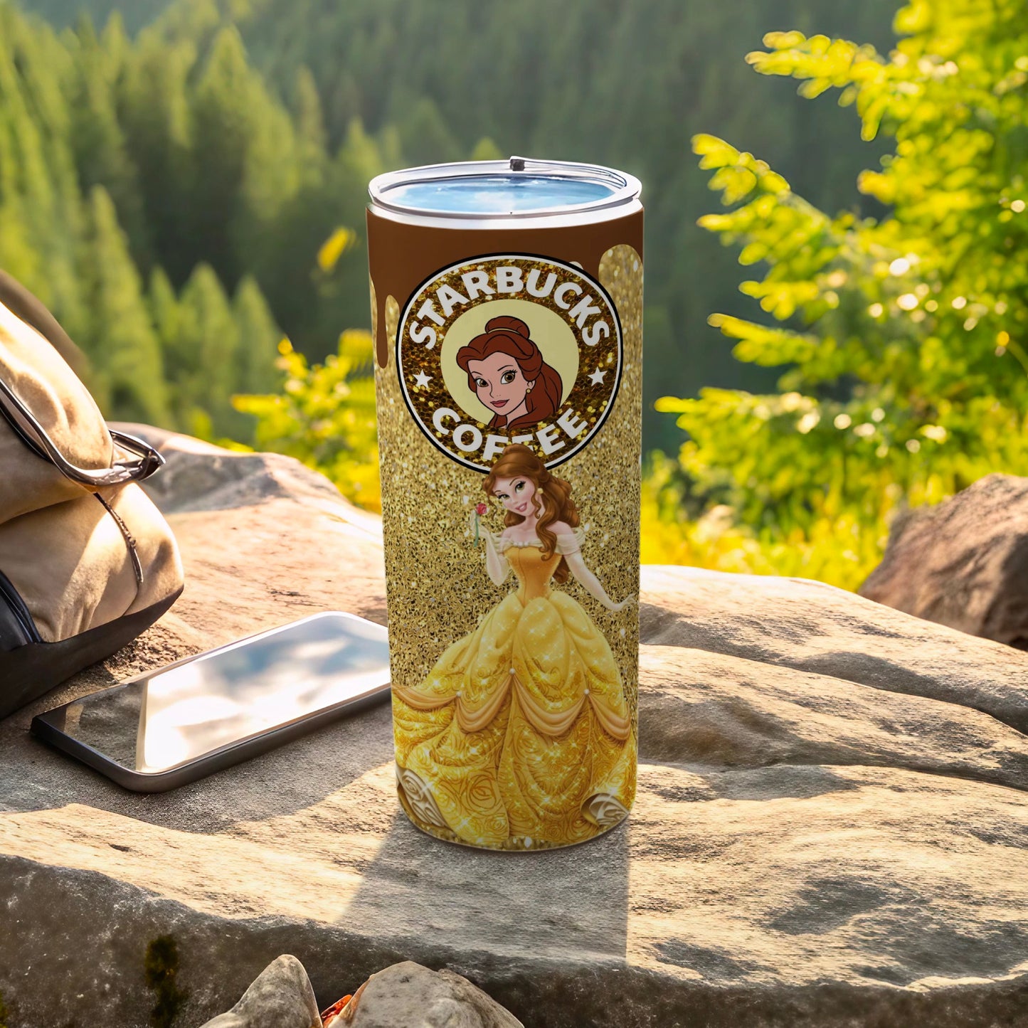 Beauty and the Beast Starbucks Tumbler with Belle Design