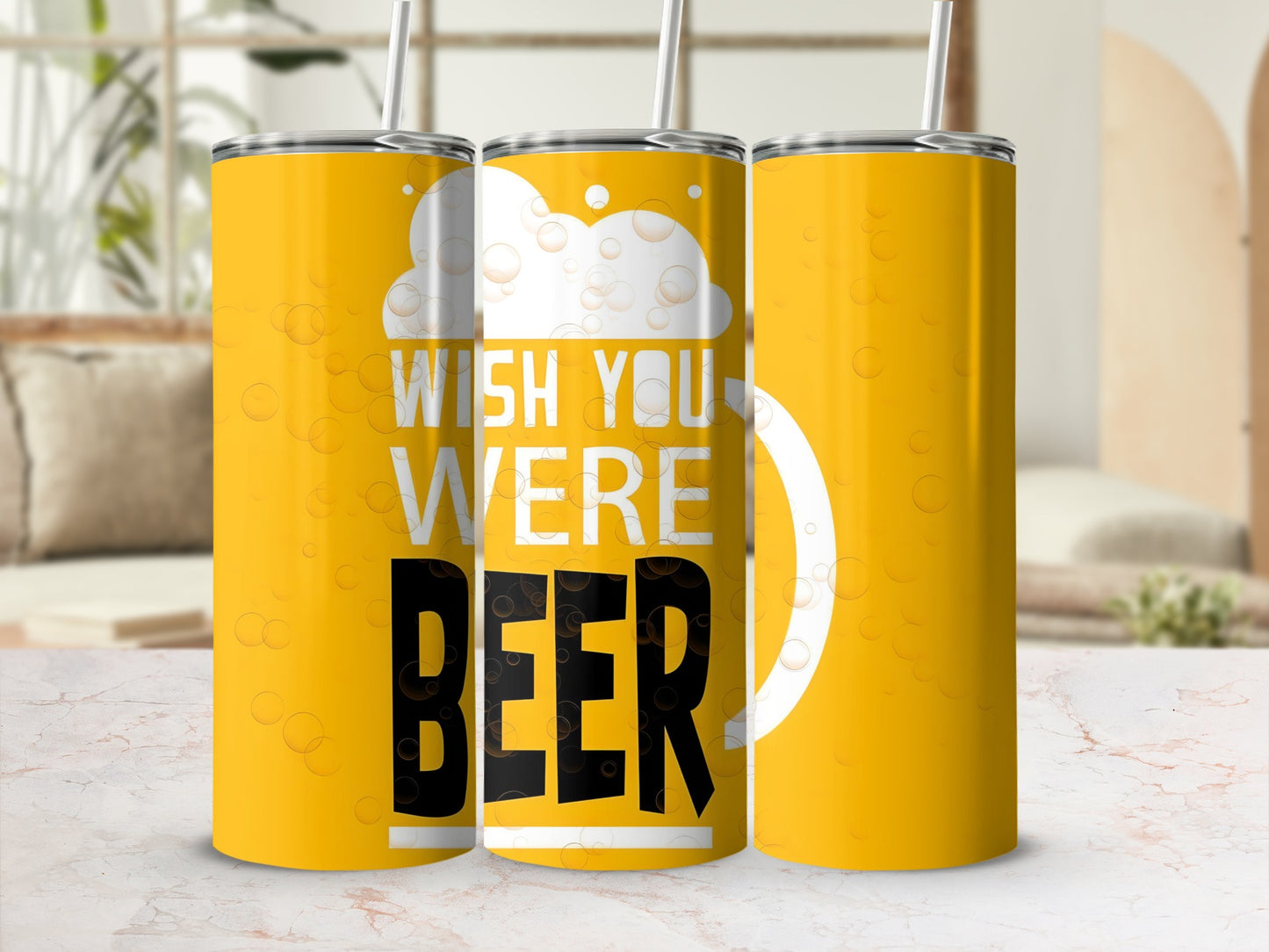 Wish You Were Beer Funny Insulated Tumbler Drinkware