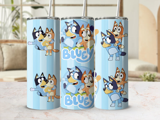 Blue and Orange Cartoon Character Design on Tumbler