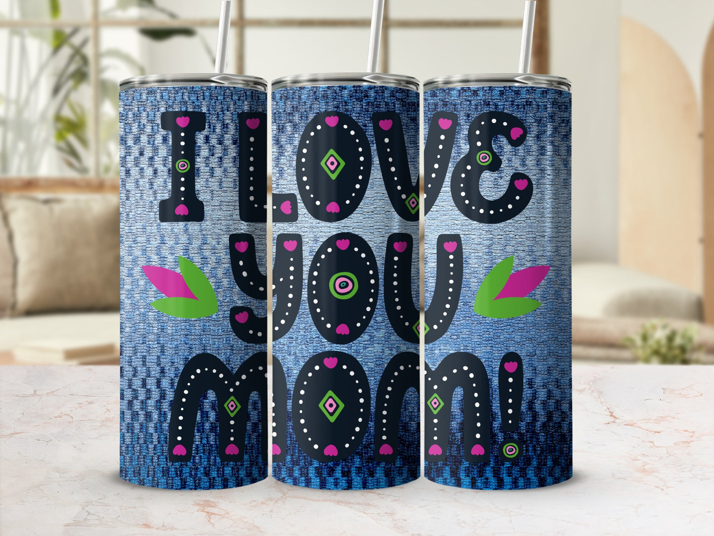 I Love You Mom Graphic Tumbler For Mother's Day