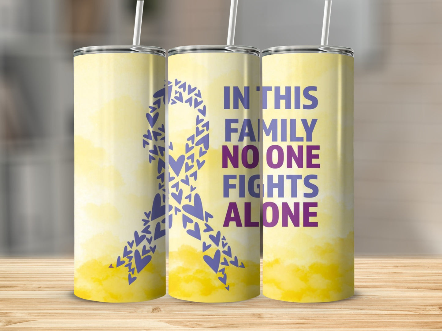 In This Family No One Fights Alone Tumbler Cup