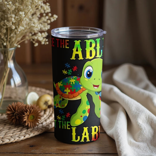 Adorable Turtle Printed Travel Tumbler With Lid