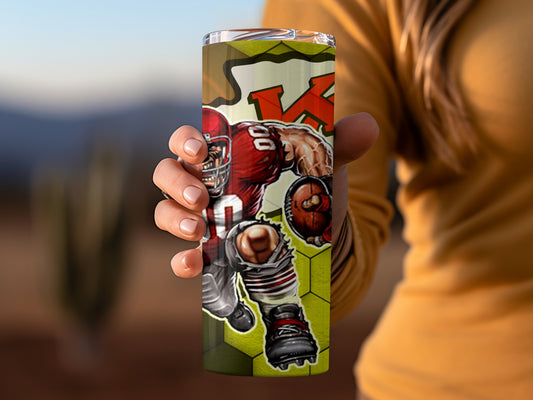 Football Player Kansas Chiefs Logo Background Tumblers