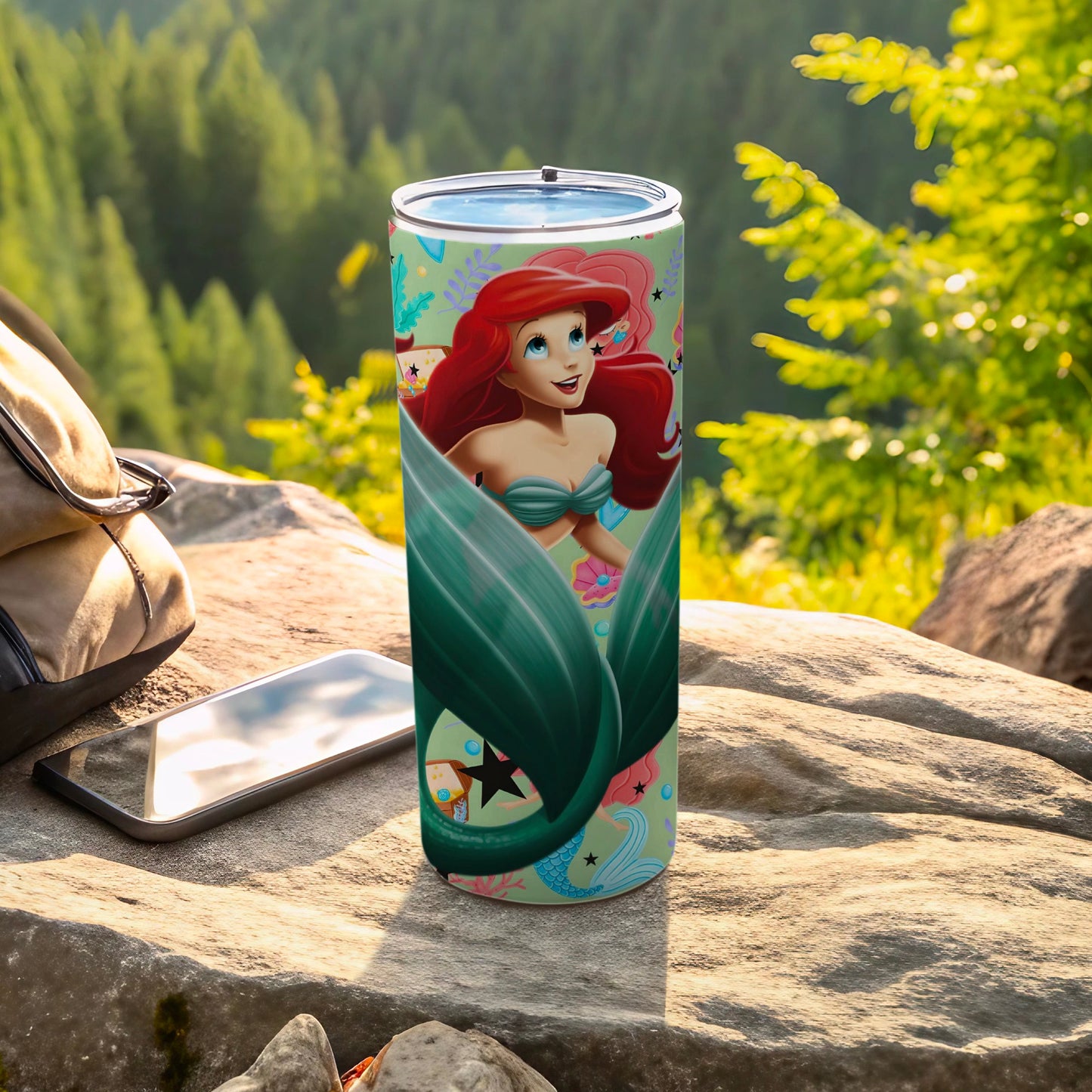 Colorful Ariel Design Insulated Travel Mug Tumbler