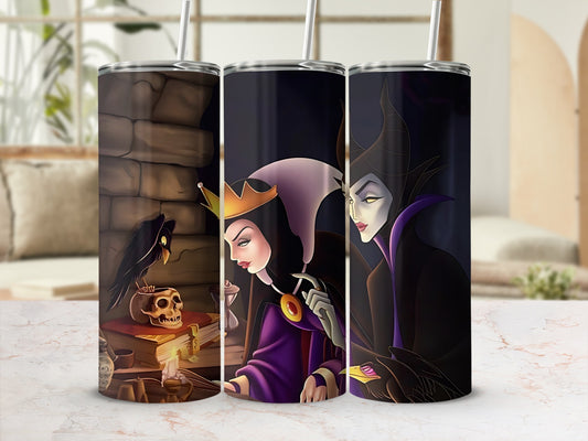 Dark Fairytale Villains Art on Steel Tumbler Cup