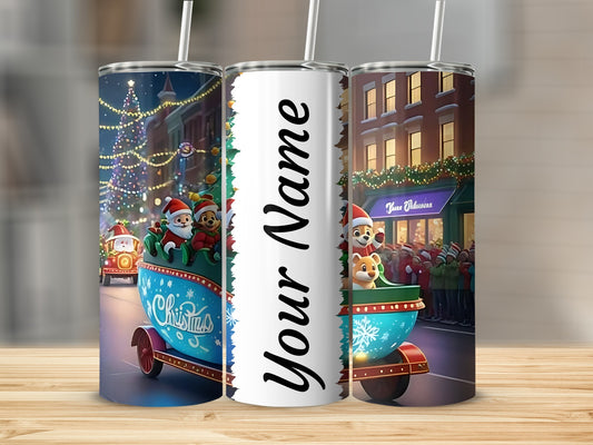 Personalized Christmas Parade Scene Tumbler