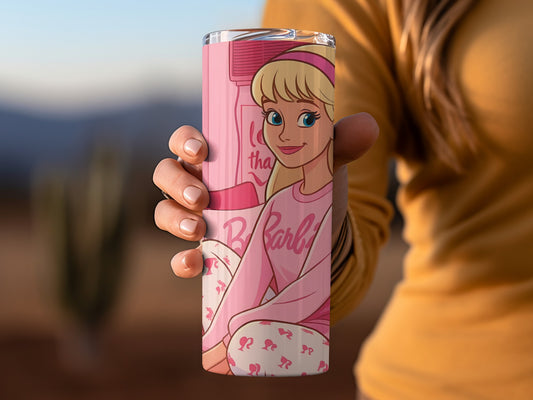 Barbie Themed Pink Insulated Tumbler Cup