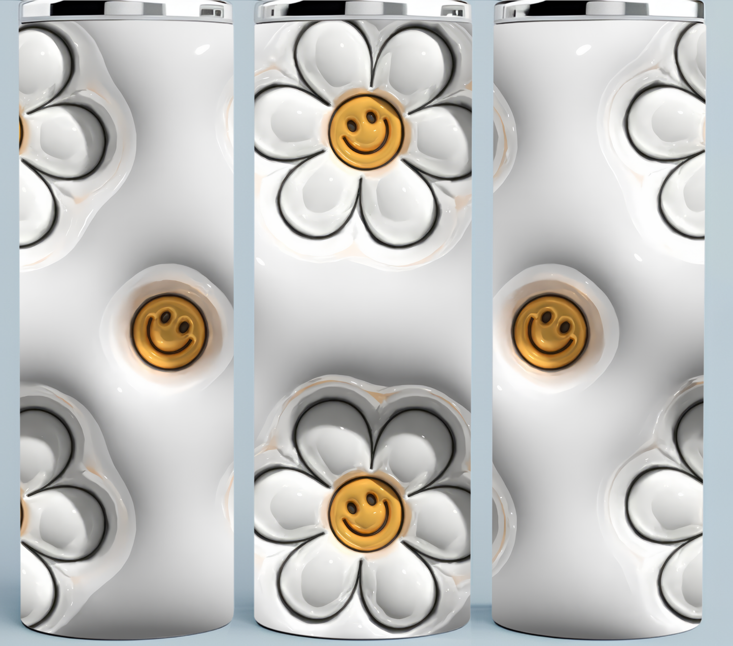White Daisies with Smiley Faces