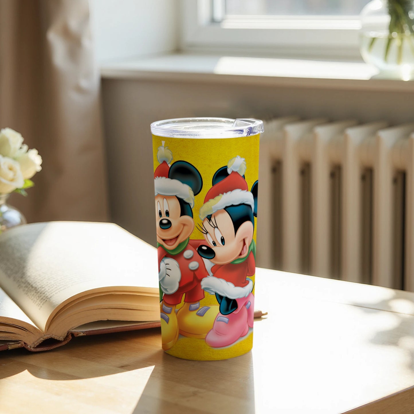 Mickey and Minnie Mouse Holiday Travel Tumbler