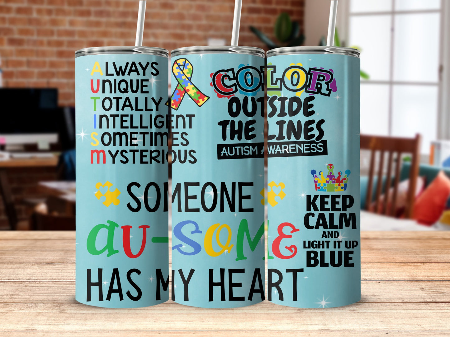 Autism Awareness Color Outside the Lines Tumbler