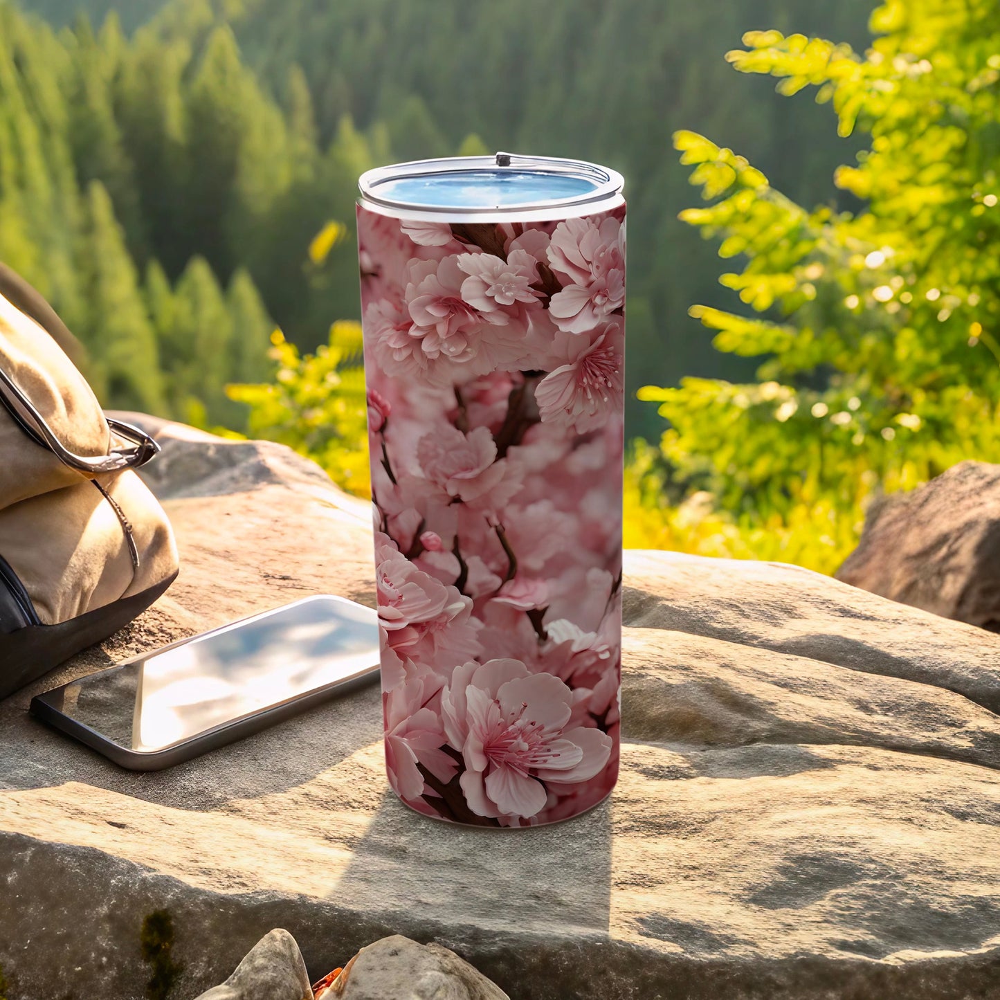 Pink Cherry Blossom Floral Pattern Tumbler product type