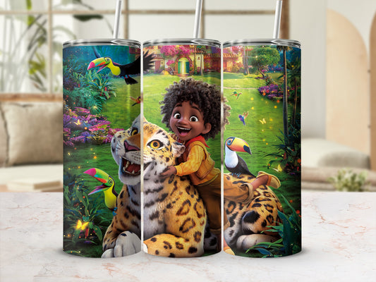 Vibrant Jungle Magic Insulated Tumbler with Straw
