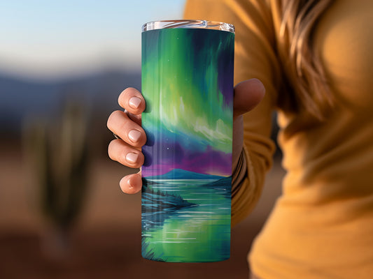 Northern Lights Scenic Design Tumbler Travel Cup