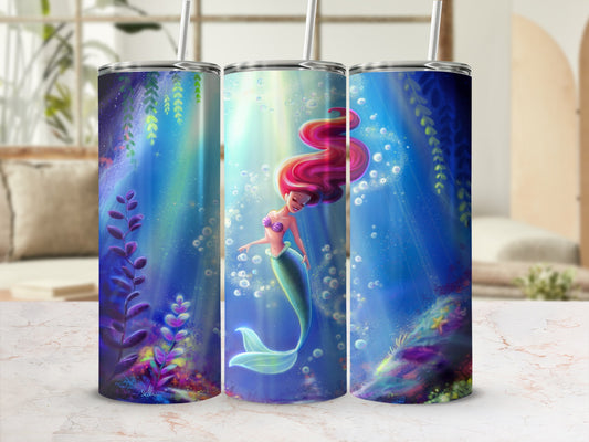 Enchanting Mermaid Underwater Scene Tumbler
