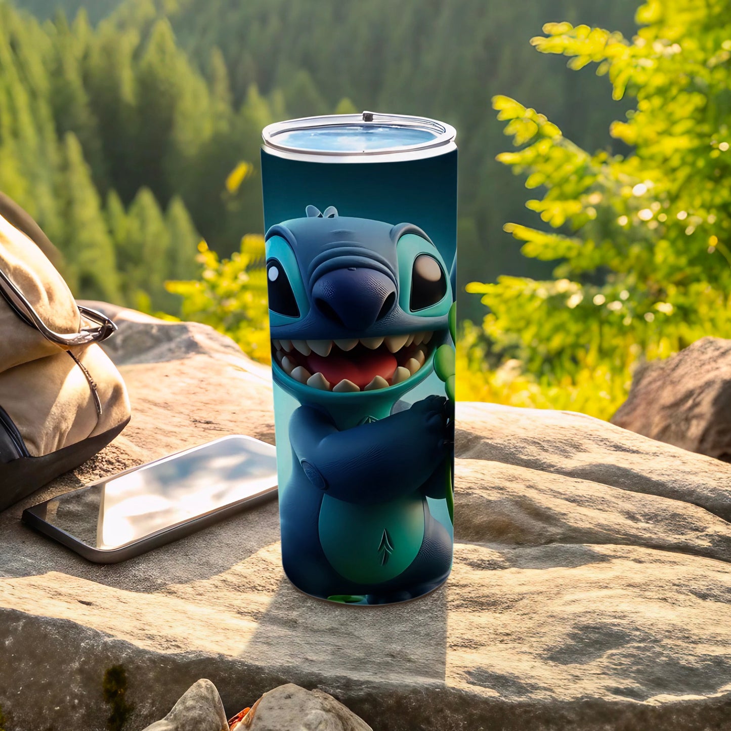 Vibrant Cartoon Character Travel Mug for Outdoor Adventures