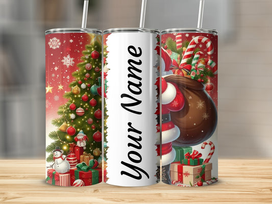 Personalized Christmas Themed Tumbler Custom Name Tumbler
