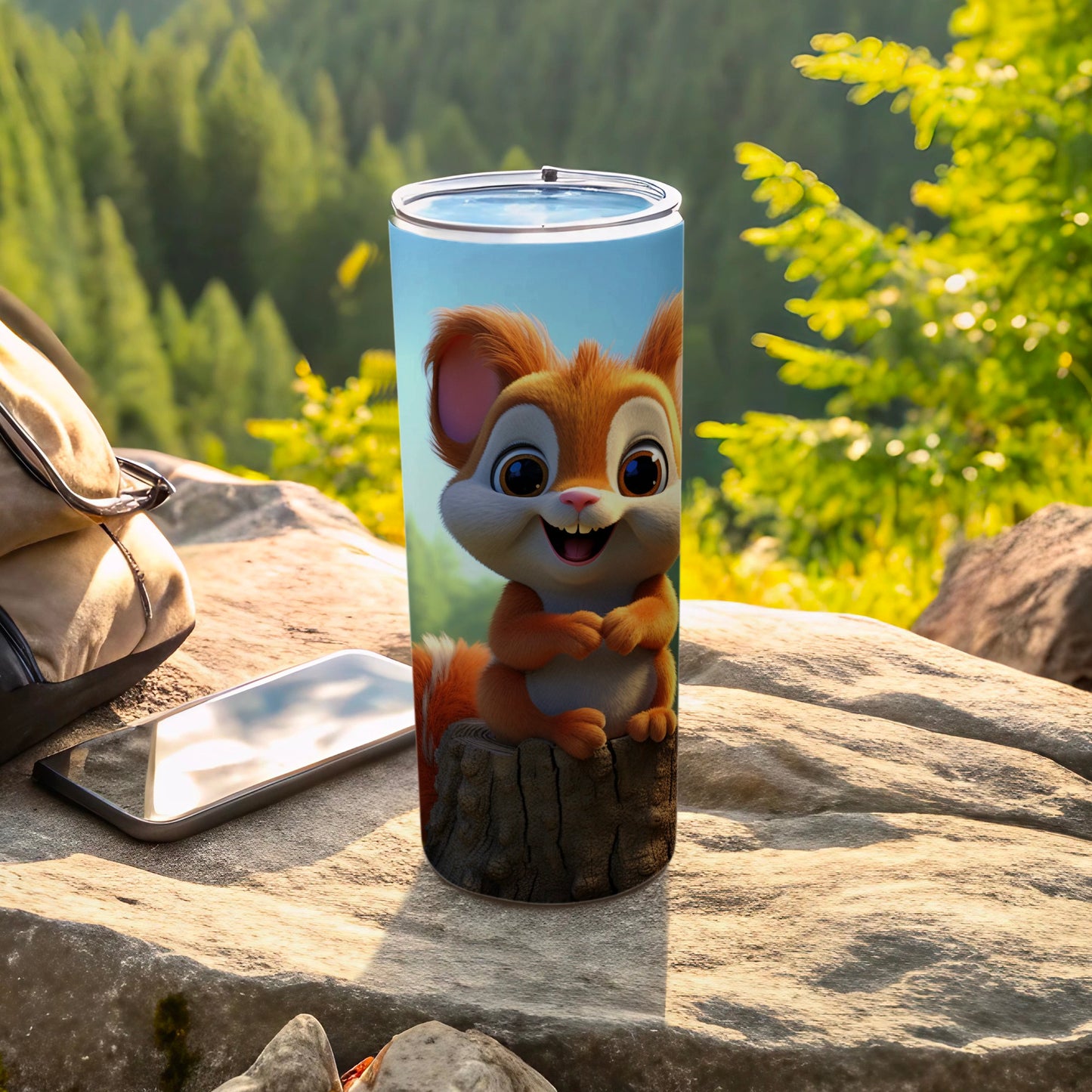 Cute Cartoon Squirrel Outdoor Tumbler for Kids