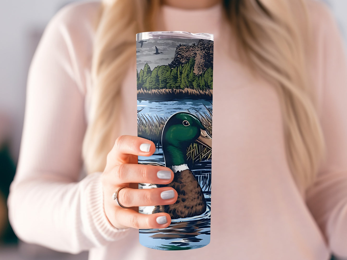 Beautiful Duck Design Tall Tumbler for Wildlife Lovers